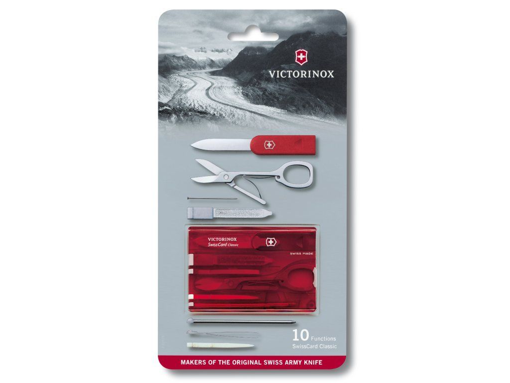 Karta Swiss Card Nailcare, červená transparentní, blister