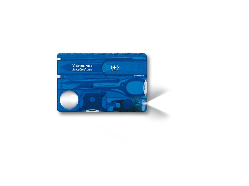 Karta Swiss Card Lite, modrá transparentní, blister