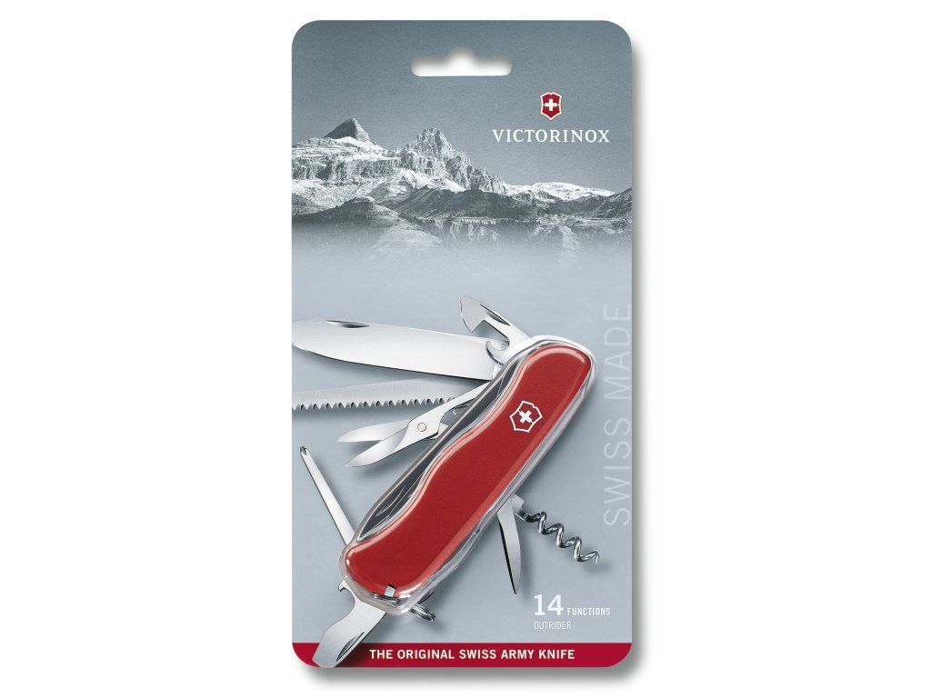 Kapesní nůž OUTRIDER, 111 mm, červený, blister