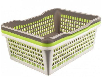 košík A4 38,5x25,7x 6,6cm, prolamovaný, 3barvy, plast