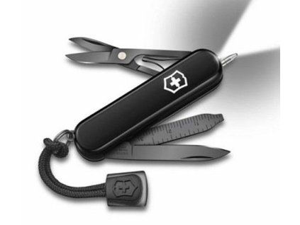 nůž  7-funkcí 58mm Signature Lite Onyx Black, LED sv., Victorinox