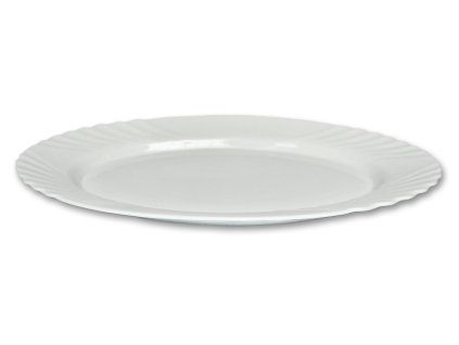 talíř 36cm ovál EBRO bílý, opál.sklo