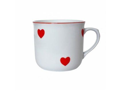 hrnek 650ml VAŘÁK-SRDCE Červ., čes.porcelán