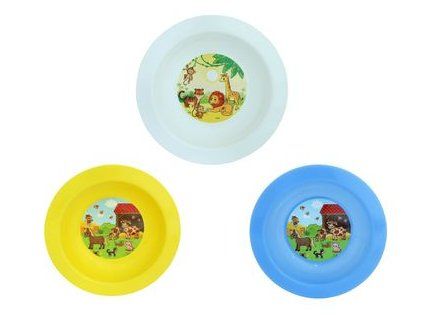 talíř d17,3cm hlub. FARMA IML, aqua, bílý, žlutý, dětský, plast