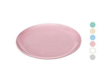 talíř d17cm dezertní, mix barev, plast
