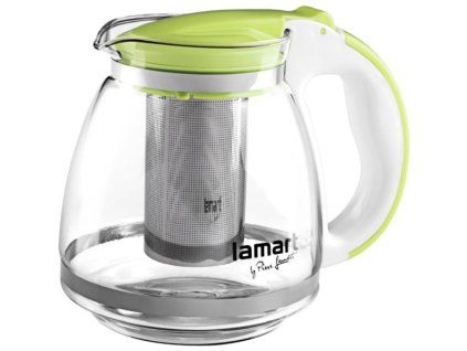 konvice 1,5l VERRE, zelená, sítko NR, sklo/plast