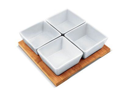 miska 4ks-sada servír. LT9018, porcel., 19x19cm bambus
