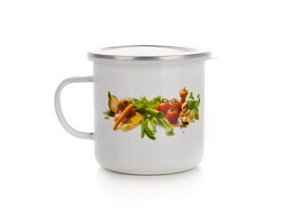 hrnek smalt pr.11cm 0,7l ZELENINA + PH víčko