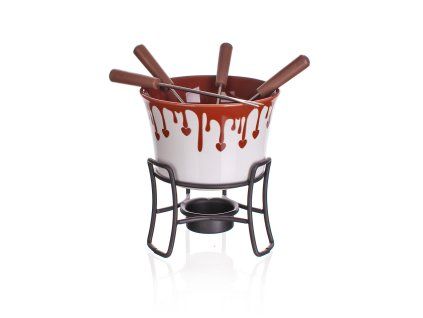 fondue na čokoládu CHOCO DARK sada 6díl. keramická