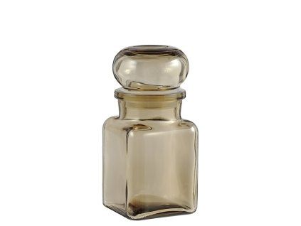 dóza 150ml kouř. TK150/K, 5,5x5,5x12cm, sklo