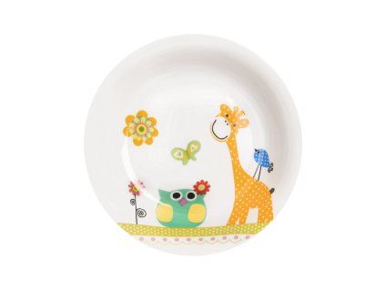 Hluboký dětský talíř ŽIRAFA pr. 19 cm