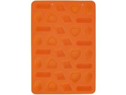 forma na 32ks PRACNY mix tvarů, oranž, 31x21cm, silikon