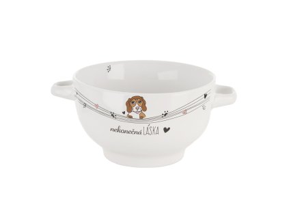 Miska NEKONEČNÁ LÁSKA pes s uchy pr. 14 cm