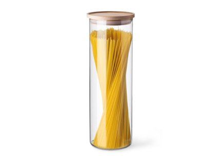 dóza 1,80l, d96x290mm, sklo, na špagety-dřev.víko SIMAX