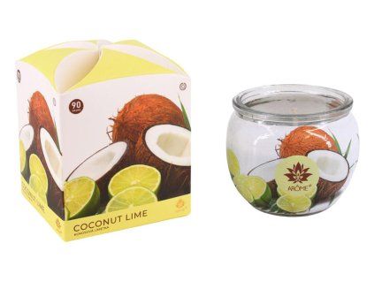 svíčka vonná sklo KOKOS & LIMETKA 90g (hoří 22hod)