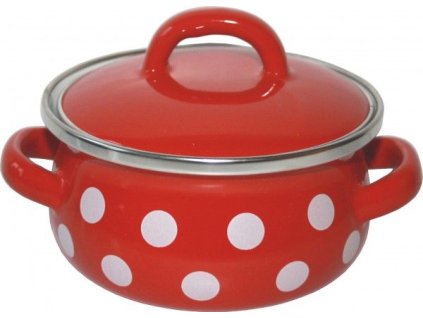 rendlík+PO d12 červ., bílý puntík,   0,5l, smalt
