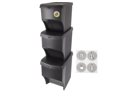 Odpadkový koš na tříděný odpad 3x22 l