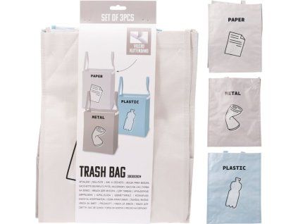 taška na tříděný odpad 3ks (papír, plast, sklo)