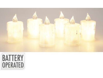 svíčka LED 8cm, průhledná, plast