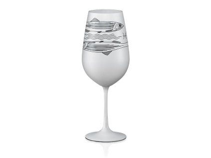 Sklenice na víno Ryby 550 ml | Bílá 35 17543