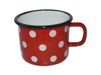 hrnek smalt pr.9cm 0,5l PUNTÍK ČRV