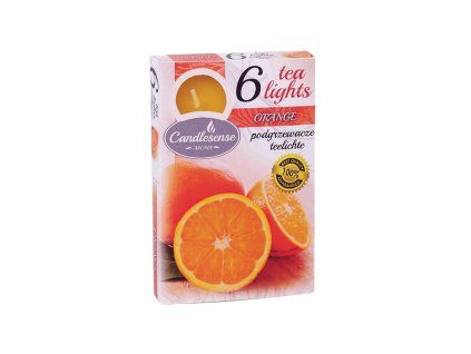svíčka čajová vonná POMERANČ (6ks) (hoří 6x3-4hod)