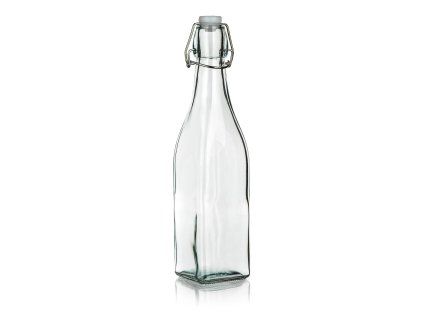 láhev s pákovým uzávěrem  500ml hranatá skleněná YARA