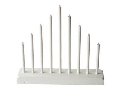 svícen vánoční  9 svíček LED,teplá BÍ,kov.,26x31x5,5cm,2xtuž.AA ba 35 21887