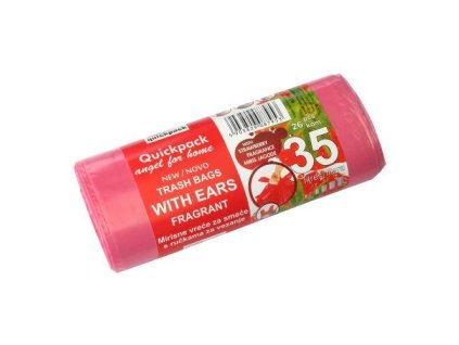 pytle na odpadky s uchy 35l (26ks) 50x56cm s aroma JAHODA 8µ