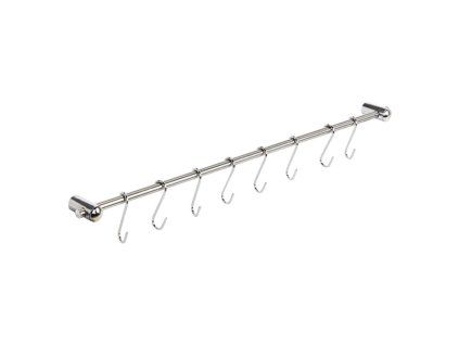 tyč závěs.na kuch.náčiní 54cm + 8 háčků nerez+Fe