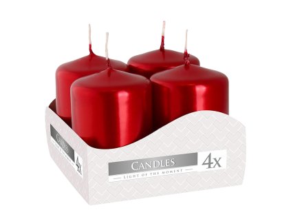 svíčka adventní 60x40mm ČRV metalická lesk. (4ks)