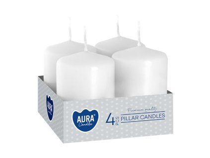 svíčka adventní 60x40mm BÍ (4ks)