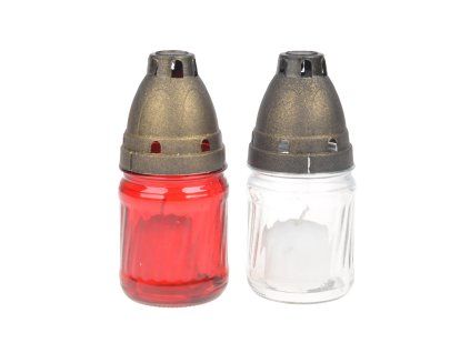lampa hřbitovní sklo 15cm rovná (35g) (hoří 9hod) paraf. mix barev