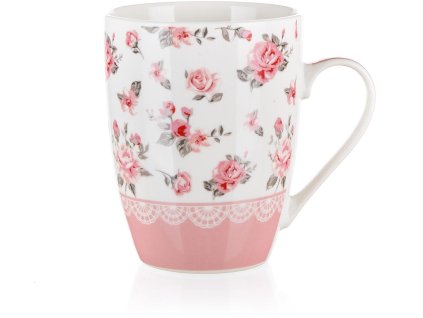 hrnek 340ml PINK FLOWER keramický mix barev