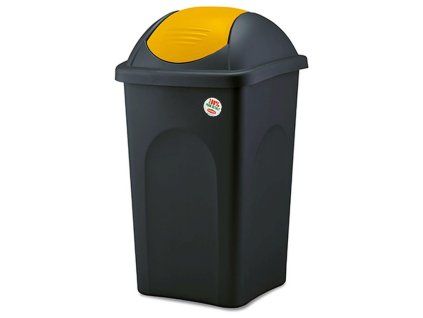 koš odpadkový výklopný MULTIPAT 60l čtverc.ČER/ŽL víko PH