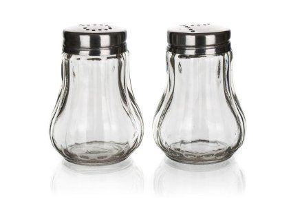 slánka a pepřenka MONO 40ml sklo/nerez kulatá sada 2díl.