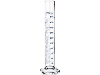 válec odměrný 500ml se 6hr.patkou a výlevkou skl.SIMAX