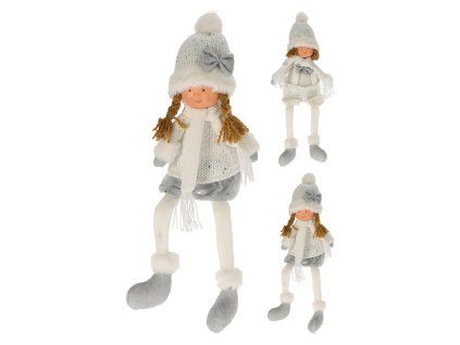 dekorace DÍVKA/CHLAPEC 45cm BÍ/STŘ mix 35 22487