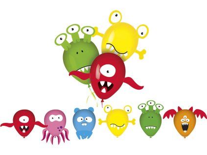 balonky + obrázky MY PARTY Monsters (6ks)