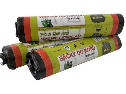 pytle na odpadky  80l (10ks) 70x90cm ČER 14µ