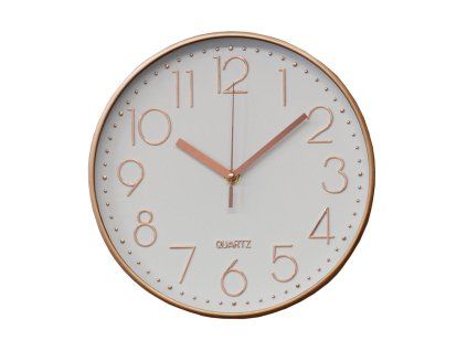 hodiny nástěnné pr.25cm,3D ciferník,PH,sklo,kov RŮŽ-ZLA/BÍ 35 22750