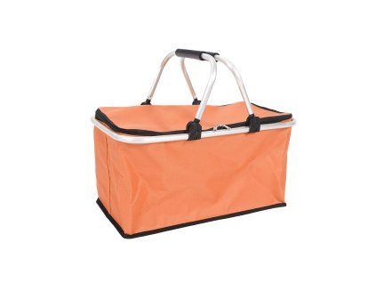 košík nákupní skládací 46x27x23cm Al+polyester OR