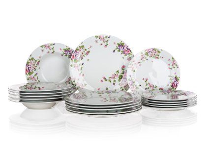 sada jídelní BEAUTY 18díl. porcelánová KYTKY