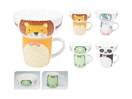 sada dětská 2díl.(hrnek,miska) porcelánová mix dekorů