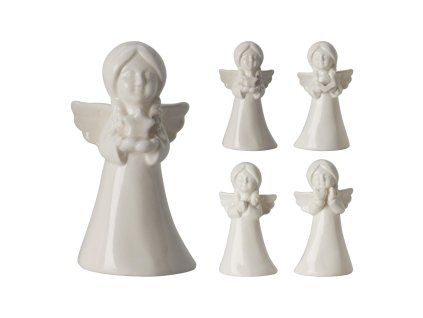 dekorace ANDĚL 11cm porcelán BÍ mix 35 23750