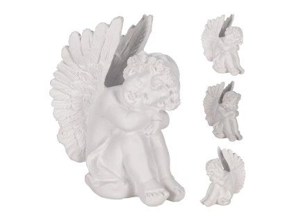 dekorace ANDĚL sedící 10cm BÍ mix 35 23761
