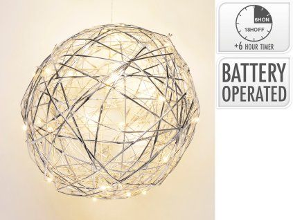 dekorace KOULE 25cm LED STŘ s časovačem 35 23777