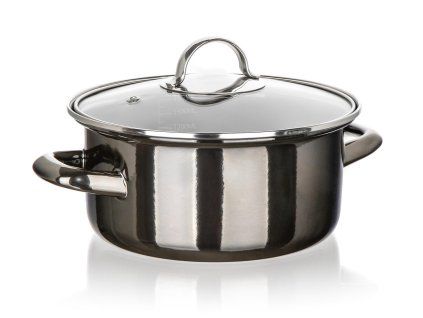 hrnec + skl.poklice pr.20cm 2l METALLIC Black