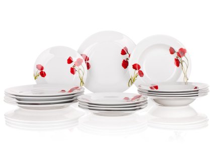 sada jídelní POPPY 18díl. porcelánová BÍ