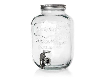 láhev 5200ml skleněná s kohoutkem, kov.víčko